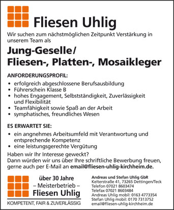 Fliesenleger gesucht